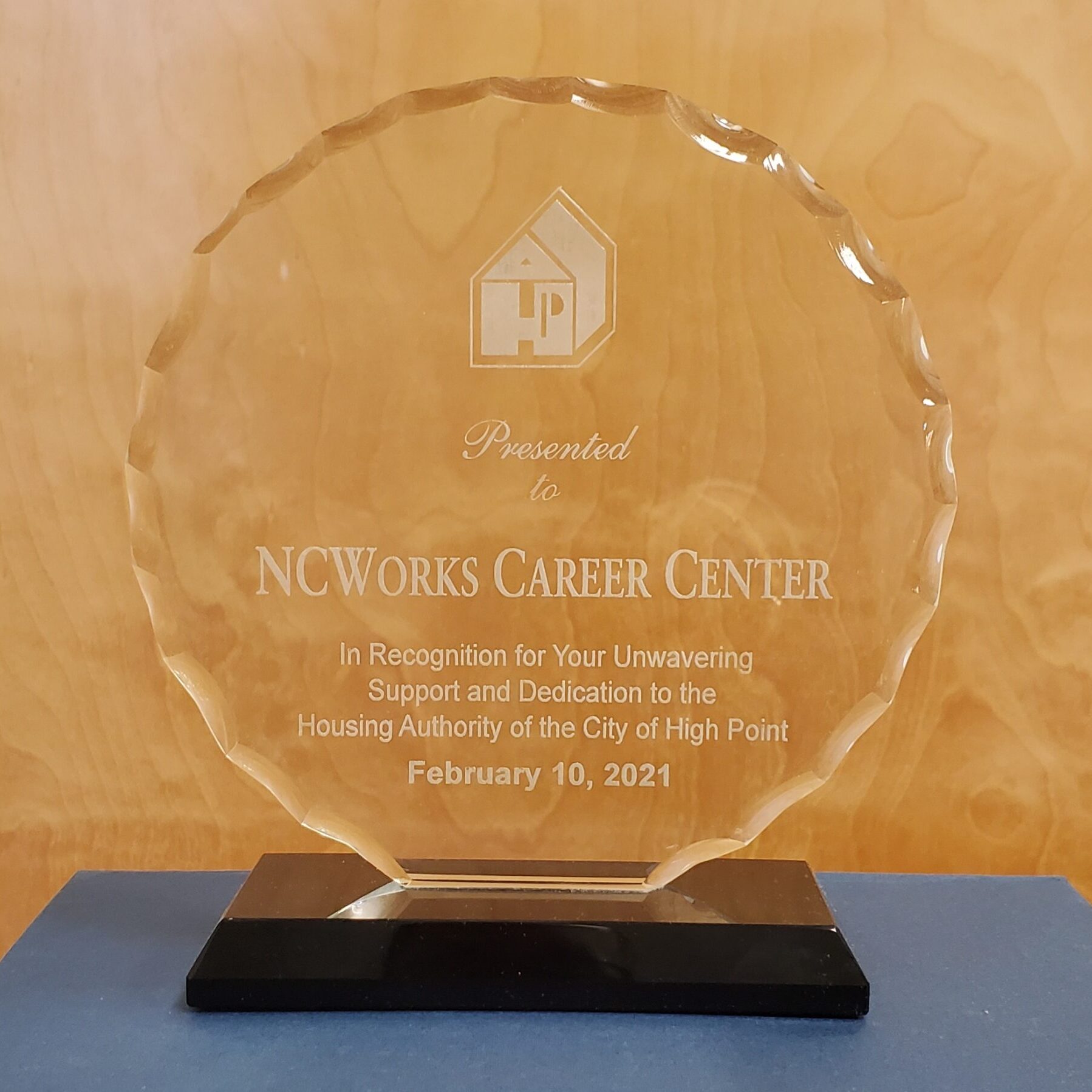 The High Point Housing Authority Award to NCWorks Career Center - High Point