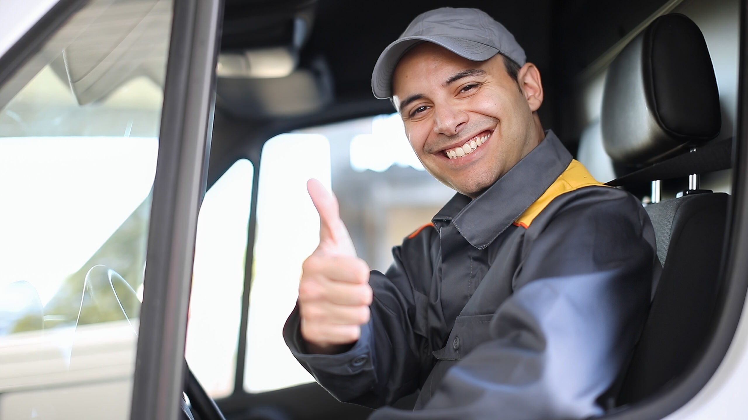 Smiling delivery driver